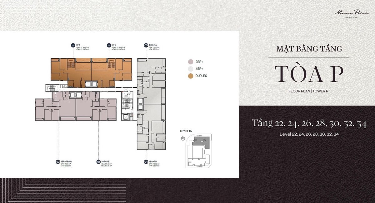 Maison Privée - Mặt bằng tầng Tower P